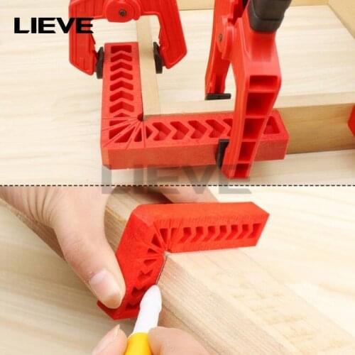 90 Degree Red Right Angle Auxiliary Locator 3/4/6 inch Woodworking tools plastic square angle Ruler Holder