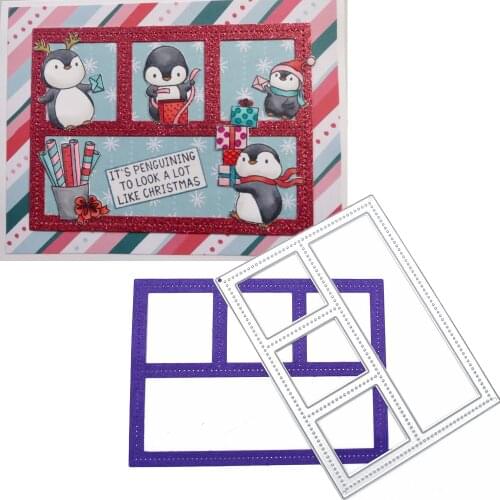 Rectangle Frame Cutting Dies DIY Craft Pressing Dies Scrapbooking Metal Embossing Stencil Photo Album Card Decorations