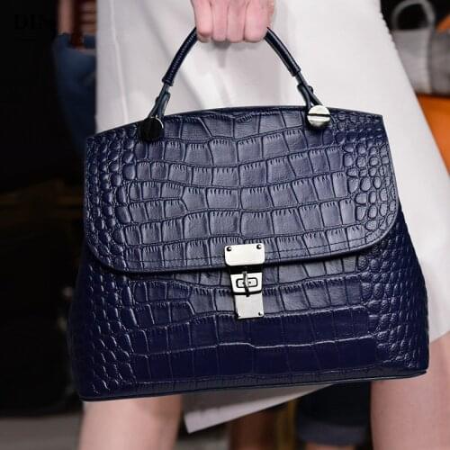 Bags for Women 2021 New Luxury Handbags Large-capacity Crocodile Pattern Women OL Handbag Genuine Leather Ladies Business