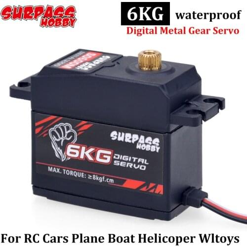 SURPASS Hobby 6KG Metal Pinion Gear Servo Digital Servos Brushless Motor for RC 1/10 Car Helicopter Boat Plane Wltoys HSP Scx10