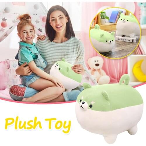 Lovely 3d Cute Shiba Inu Pillow Soft Waist Cushion Plush Stuffed Toy Green 3d Cute Shiba Inu Kawaii Birthday Present Toys