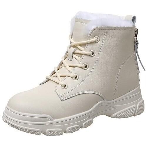 Size34-41 Chunky Motorcycle Boots for Women 2020 Fashion Round Toe Lace-up Combat Boots Ladies Shoes