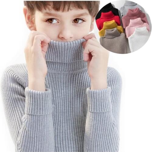 V-TREE Baby Turtleneck Sweater Winter Boys And Girls Colthing 2020 Autumn Thicken Pullover Knitted Solid Tops