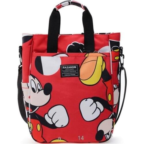 Disney Spring INS New Style Creative Printed Shoulder Bag Mickey Mouse Canvas Backpack College Style Fashion Canvas Bag