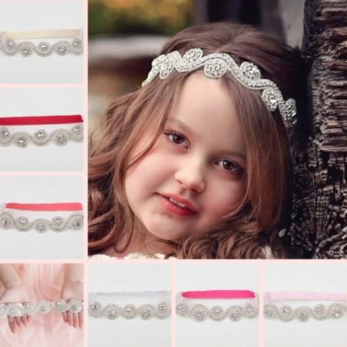 Vintage Prinecess Girls White Rhinestone Headband Girls Hair Accessories Wedding Jewelry Photography Props Party Headwear
