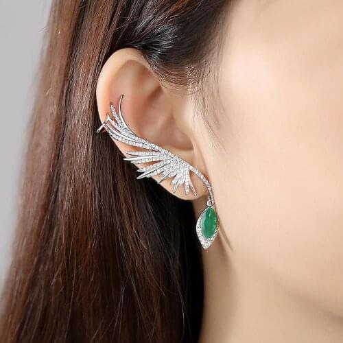 SINZRY hot elegant cubic zircon shinning wing otica drop earrings lady trendy earring for women