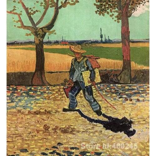 Famous Oil painting Selfportrait on the Road to Tarascon Vincent Van Gogh reproductions Canvas Art High quality Hand painted