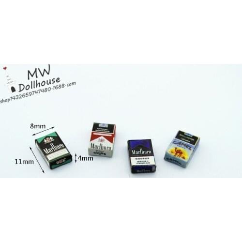 1set=4pcs cigarette 1/6 1/12 Miniature food scene model small cloth doll house accessories mini cigarette case