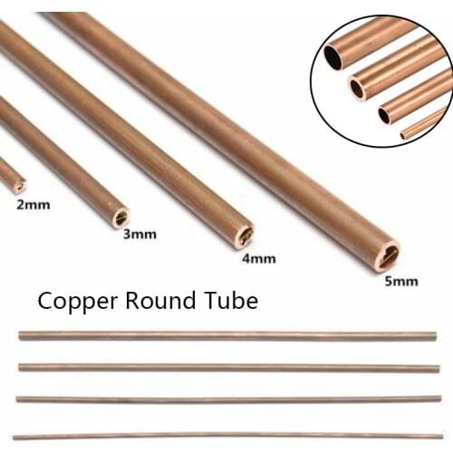 1PC Copper Round Tube 6x5x300mm 5x4x300mm 4x3x300mm 3x2x300mm Hollow Straight Pipe Tubing for DIY Crafts Industrial