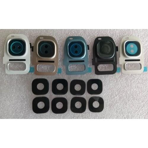 10pcs/lot NEW For Samsung Galaxy S7 S7 edge G930 G935 Back Rear Camera Holder Frame with Glass Lens Cover Sticker