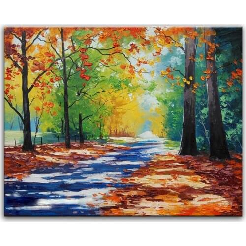 100% hand painted oil painting Home decoration high quality landscape painting pictures DM16071923