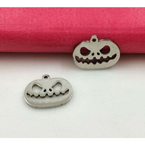 20PCS Charm Dangle Jewelry Pumpkin Hollow Charms Stainless Steel DIY Charms Accessories Necklace Jewelry Happy Halloween