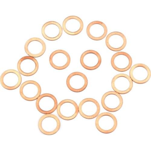 20PCS/Pack 14x20x1mm Solid Copper Washer Flat Ring Gasket Sump Plug Oil Seal Fittings Washers Fastener Hardware Accessories