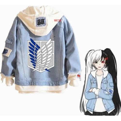 Anime Attack on Titan Jacket Scout Regiment Shingeki No Kyojin Fashion Casual Sweatshirt Denim Jacket Cosplay Costume