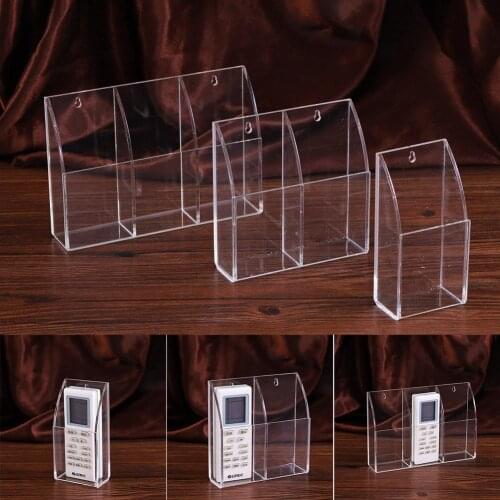 Case Acrylic Remote Control Holder Office Air Conditioner Makeup Brush Home Space Saving Transparent Wall Mounted Storage Box 4