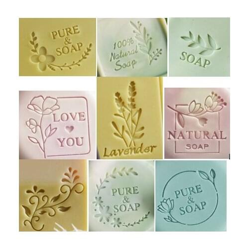 Flower natural handmade soap acrylic seal Mini DIY natural organic glass stamp chapter4-5cm