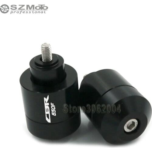 For HONDA CBR650F CBR650 CBR 2014-2017 16 Handlebar Grips Motorcycle Accessories Bar Ends Hand Grip Handlebar End Caps Red logo