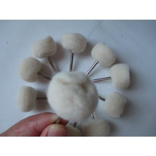 Fixmee10pc 24mm Head Diameter Cashmere Grinding Head With Handle Wool Wheel Wood Polishing Cleaner Grinding Tools