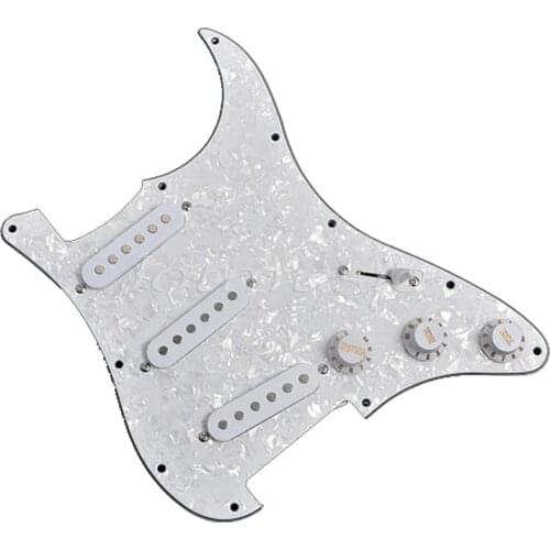 Good Quality 1pc SSS Pickguard White Pearl 3 PLY for Fender Strat Guitar Replacement
