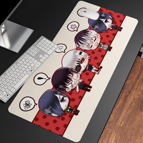 XXL Anime Tokyo Ghoul HD Print Computer Gamer Locking Edge Mouse pad Keyboard PC desk Mice Mats Office Non-slip Rubber Pad