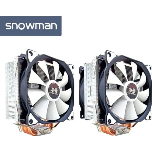 SNOWMAN MT6 12cm CPU Cooling Fan 6 Pure Copper Heat Pipes Desktop PC Cooler 4 Pin PWM Heatsink Radiator for Intel AMD