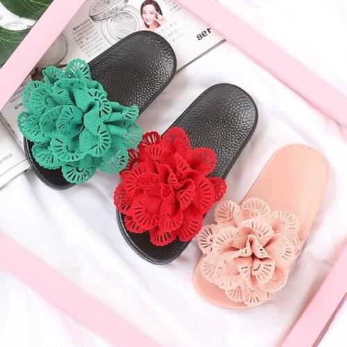 Summer children slippers shoes kids girls sandals beach slippers sandals fashion soft bottom flower shoes