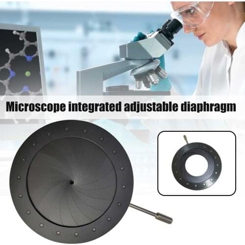 1-16mm Microscope Condenser Optics Iris Metal Aperture Diaphragm Lens Adjustable Portable Optical Instruments Camera Adapter