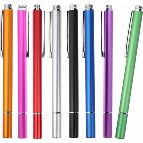 2 in 1 Multifunction Fine Point Round Thin Tip Touch Screen Pen Capacitive Stylus Pen For iPad iPhone All Mobile Phone Tablet