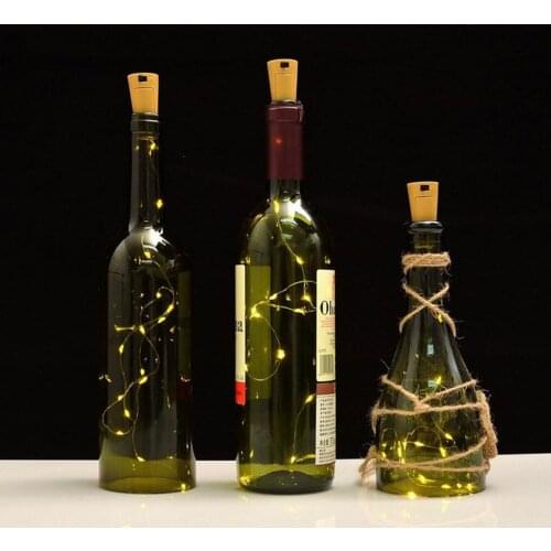 Solar Powered Wine Bottle Cork Festival Outdoor Light Garland Lights Outdoor Fairy Light 2M Shaped LED Copper Wire String