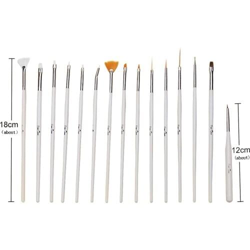 Nail Brush For Manicure Gel Brush For Nail Art 15Pcs/Set Ombre Brush For Gradient For Gel Nail Polish Painting Drawing