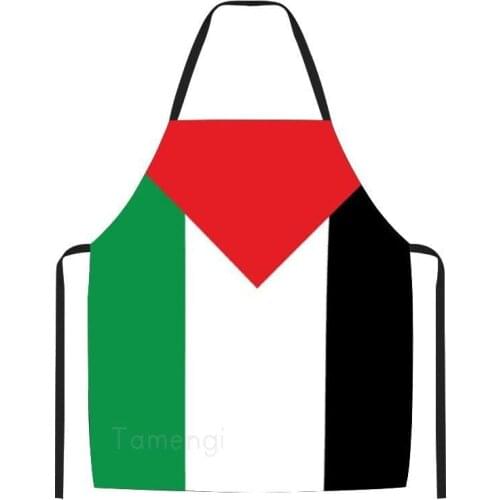 Palestine Flag Cooking Kitchen Chef Apron Funny Bib Aprons for Women Men, Adjustable No Pocket Apron for BBQ Baking
