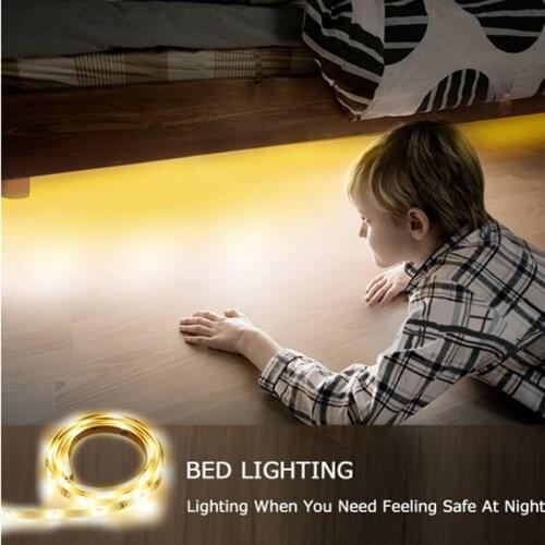 Cabinet Bedside Lamp Bed Light Warm White Night Sensor LED Strip Automatic Shut Off Timer Motion Activated Wardrobe Stair lamp
