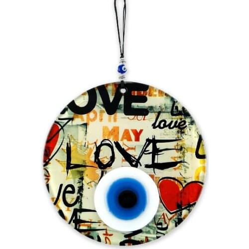 Handmade Love Fusion Glass Evil Eye Bead 16cm