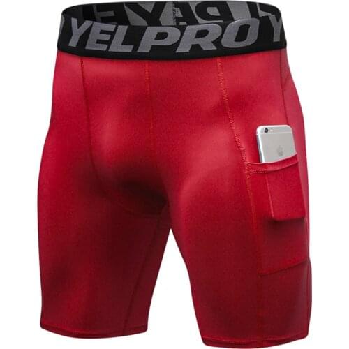 Brand Gyms Shorts Mens Fitness Joggers Shorts Security Pockets Leisure Sporting Short Pants Quick Drying Compression Shorts