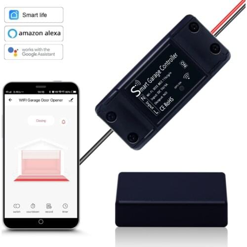 Tuya Smart Life Garage Door Sensor Opener Controller WiFi Switch Amazon Alexa Echo Google Home DIY Smart Home App Alert No Hub