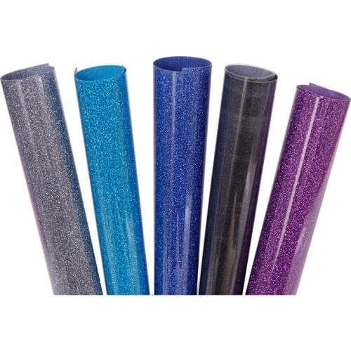 Sunice 50x500cm Glitter Heat Transfer Vinyl Heat Press Iron on T-shirt Garments Bags and Other Fabrics for 16 Colors