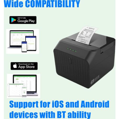 Support Loyverse 58mm Bluetooth USB Receipt Thermal Printer for Android iOS Window Pos System Compatible with ESC/POS