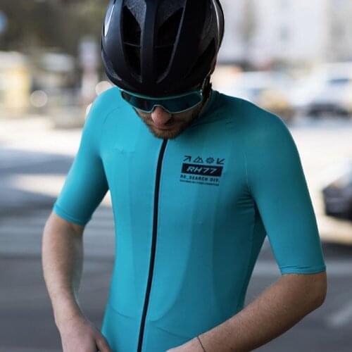 RH77 Cycling Jersey Men Aero Downhill MTB Bike Clothing Short Sleeve Road Bicycle Sportswear Maillot Quick Dry Cycling Shirts