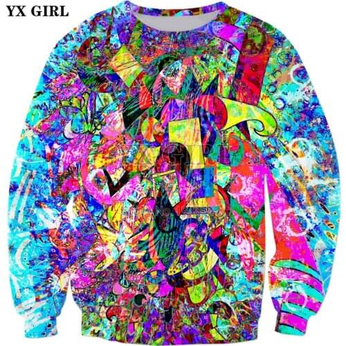 YX GIRL Drop shipping 2018 New Fashion Crewneck Sweatshirt Love Monster Cartoon 3d Print Mens Womens Casual Pullover