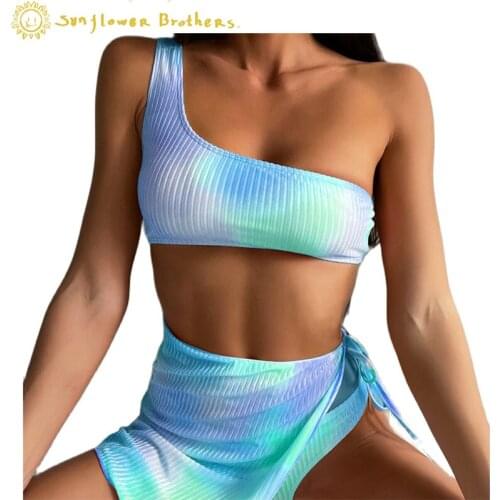 2021 Womens Swimsuit Bikinis New Printed Bodysuit Womens Three-piece One-piece Strap Bikini Swimming Suit for Women