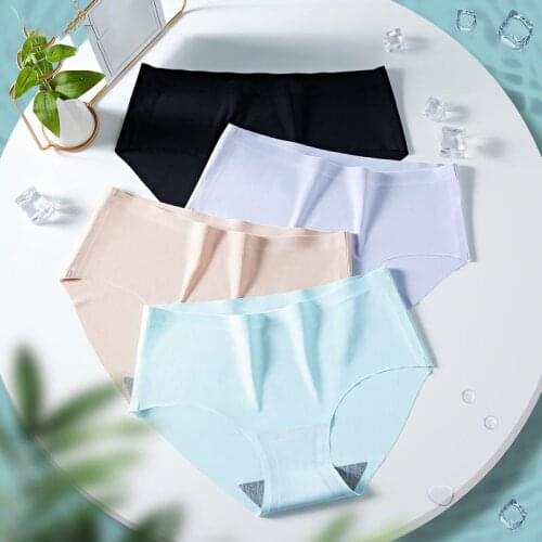 Female Underwear Set Lce Silk Panties Womens Cotton Briefs Sexy Underpanties Seamless Erotic Lingerie Transparent Plus Size