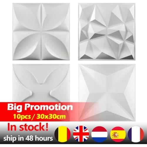 10Pcs 30x30cm 3D Wall Panel Wall Stickers Relief Art Wall Panel Stickers Living Room Kitchen Bedroom Home Decor Party Background