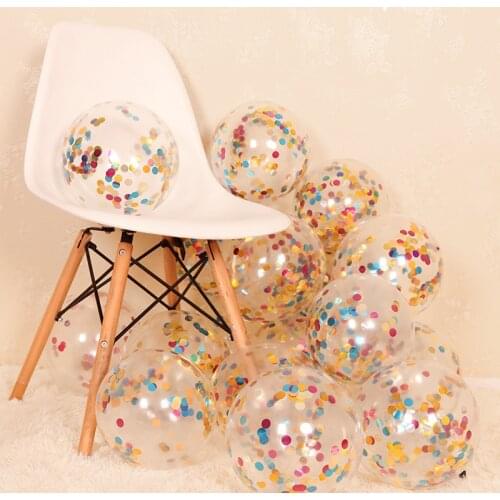 10Pcs Gold Foil Glitter Confetti Clear Balloons Globos Transparent Balloons Happy Birthday Baby Shower Wedding Party Decorations