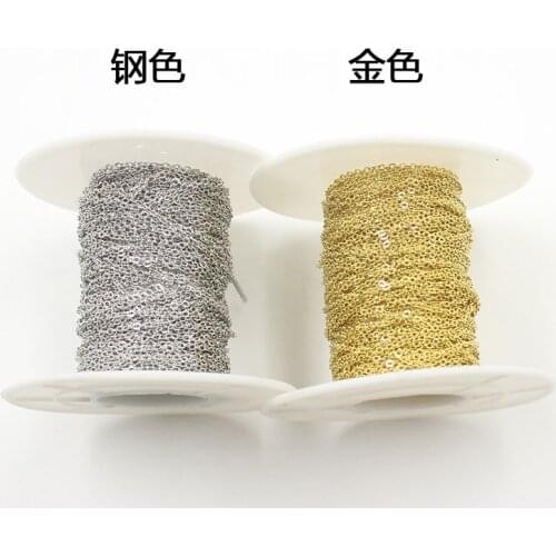 10 Yards Stainless Steel Silver Tone 1mm 1.5mm 2mm 2.5mm 3mm Cross Flat Link Bulk Chain for DIY Jewelry Making Findings Crafts