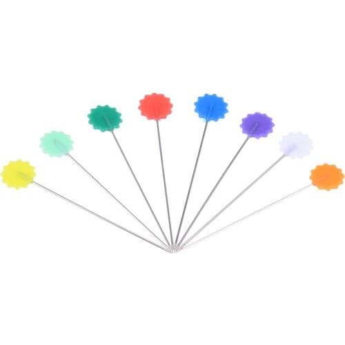 100Pcs Patchwork Positioning Pins Craft Flower Button Head Pins For DIY Handmade Quilting Tool Sewing Embroidery Accessories