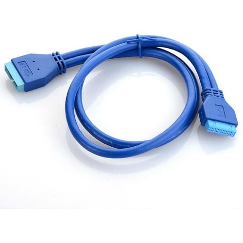 2" USB 3.0 Motherboard 20 Pin Male Plug To 20 Pin Female Header Extension Cable Adapter 0.5M