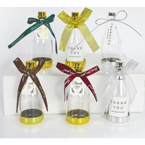 5pcs Creative Candy Box Plastic Drifting Bottle Personality Champagne Bottle Small Gift Box Birthday Banquet Wedding Candy Boxes