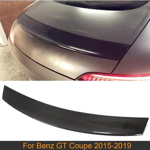 Car Rear Trunk Spoiler Wing For Mercedes-Benz GT Coupe 2015 - 2019 Carbon Fiber Car Rear Trunk Window Boot Lip Wing Spoiler