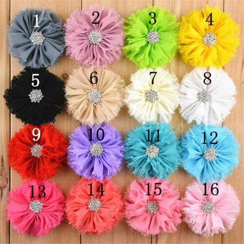 Ballerinas chiffon shabby pearl flower Puff Ruffle Fabric Flowers Flat Back DIY Garment Accessories 35pcs/lot