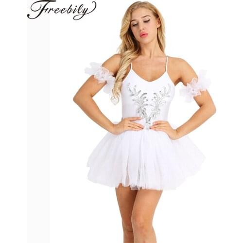Adults White Swan Lake Ballet Dress Women Ballerina Tutu Costume Dancewear Classical Ballet Leotard Stage Performance For Girls